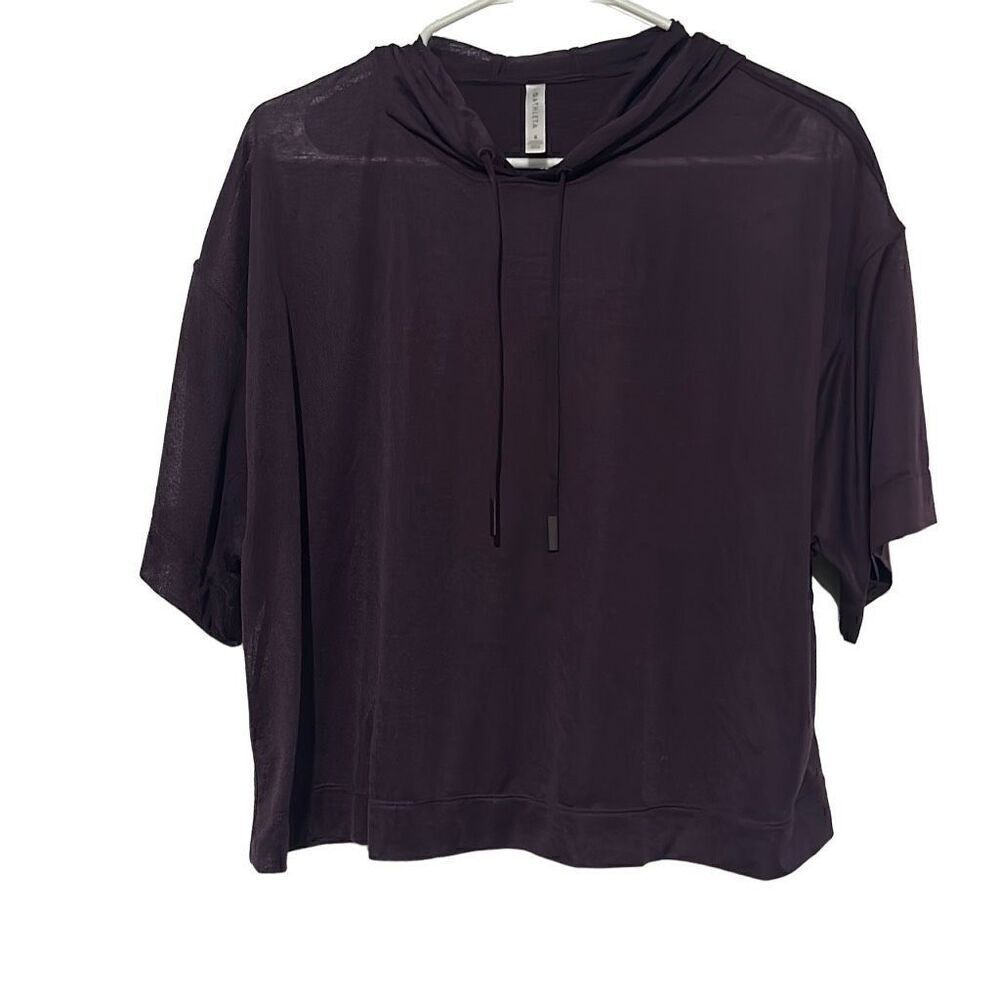 Women’s Purple Athleta Hooded Crop Top Size Small